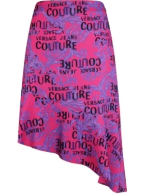 Spódnica Barokowy Nadruk Fuchsia/Violet - Rozmiar 42 Versace Jeans Couture