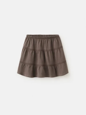 Spódnica bawełniana z falbankami brązowy - Dzieci - lata - MANGO KIDS