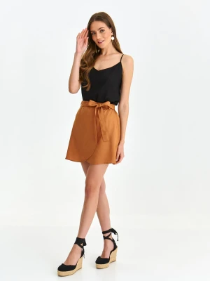 Spódnica damska beżowa - SSD1852BE mini spódniczka - TOP SECRET - Odzieżowy sklep internetowy TOP SECRET