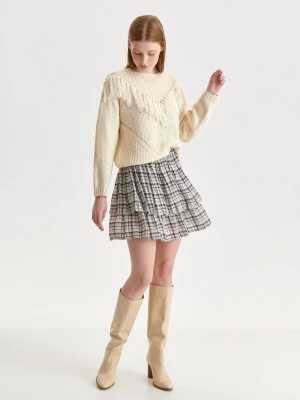 Spódnica damska biała rozkloszowana - SSD1657BI mini spódniczka - TOP SECRET - Odzieżowy sklep internetowy TOP SECRET