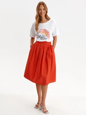 Spódnica damska czerwona rozkloszowana - DSD0046CE spódnica regularna - TOP SECRET - Odzieżowy sklep internetowy TOP SECRET