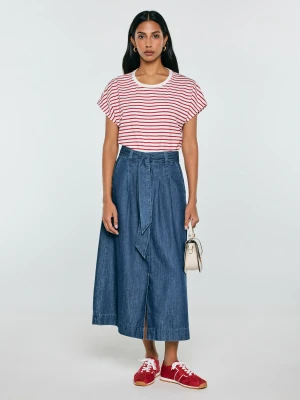 Spódnica damska midi jeansowa rozkloszowana granatowa Bria 544 BIG STAR