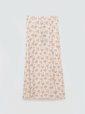 Spódnica damska midi w kwiatowy wzór perłowa Shimenita 103 BIG STAR