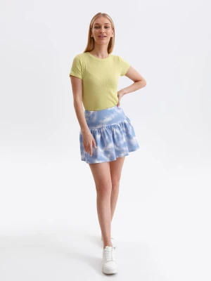 Spódnica damska niebieska fit and flare - DSD0035BI spódnica regularna - DRYWASH - Odzieżowy sklep internetowy TOP SECRET