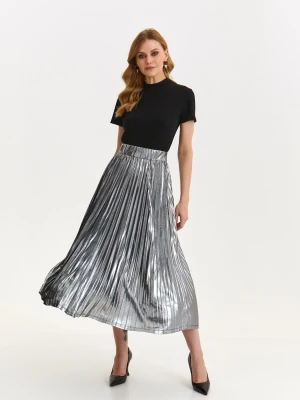 Spódnica damska srebrna rozszerzana - SSD1896CA spódnica regularna - TOP SECRET - Odzieżowy sklep internetowy TOP SECRET