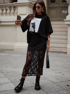 Spódnica Długa z Koronki Czarna ClothStore