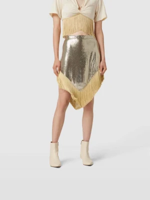 Spódnica do kolan w metalicznym wykończeniu Paco Rabanne Złoty