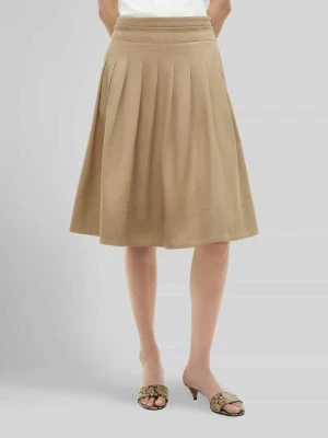 Spódnica do kolan z czystej bawełny Tommy Hilfiger Camel