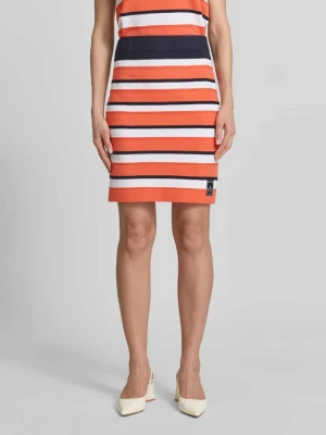 Spódnica do kolan z mieszanki lyocellu z naszywką z logo Marc Cain