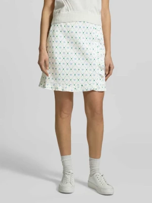 Spódnica do kolan z obszyciem falbanami Marc Cain