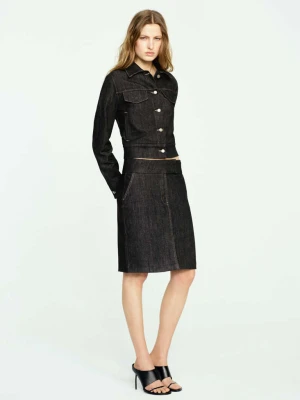 Spódnica dżinsowa midi czarny - Kobieta - - MANGO