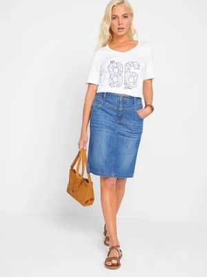 Spódnica dżinsowa ze stretchem bonprix