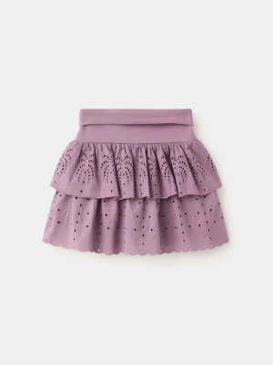 Spódnica haftowana z falbankami purpurowy - Dzieci - lata - MANGO KIDS