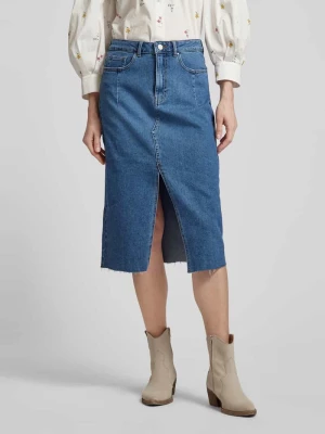 Spódnica jeansowa z brzegiem bez wykończenia model ‘SOL’ Vila
