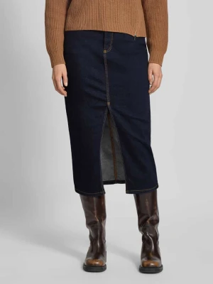 Spódnica jeansowa z rozcięciem model ‘GONNA LUNGA DENIM’ Stefanel