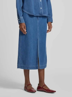 spódnica jeansowa z zapięciem na guzik i zamek błyskawiczny model 'SATOVES' Samsøe Samsøe