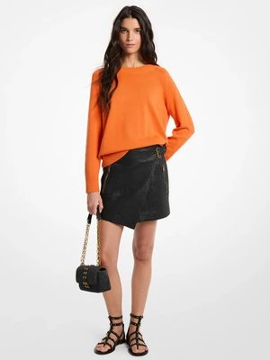 Spódnica kopertowa ze skóry teksturowanej MICHAEL Michael Kors