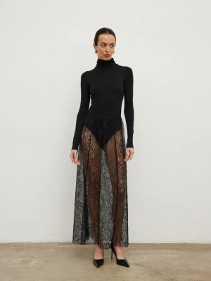 Spódnica koronkowa w kolorze BLACK- SERENE -M Marsala