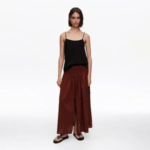 Spódnica litera A maxi rozcięcie brązowa BIMBA Y LOLA