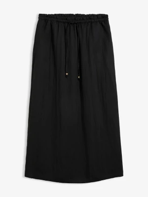 Spódnica maxi z mieszanki wiskozy BonPrix czarny