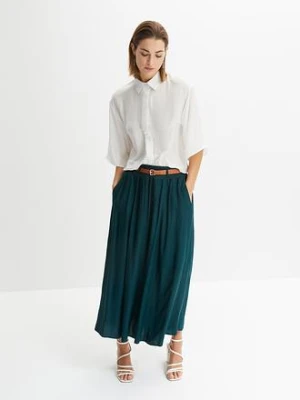 Spódnica maxi z paskiem (komplet 2-częściowy) bonprix