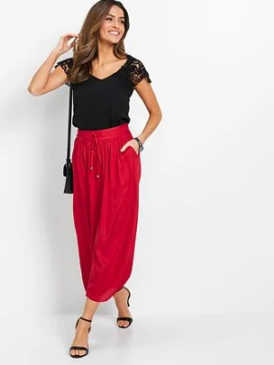 Spódnica maxi z wiskozy z wygodnym ściągaczem w talii z wiązanym paskiem bonprix