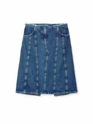 Spódnica midi, dżins w paski. Desigual