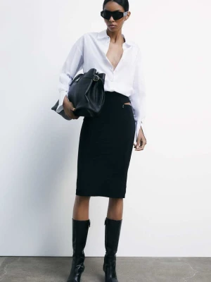 Spódnica midi „ESSENTIAL” z elastycznego dżerseju z wycięciami po bokach PATRIZIA PEPE