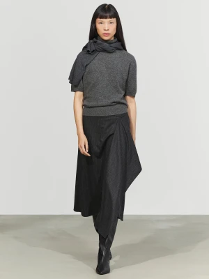 Spódnica Midi Kopertowa W Prążki - Szary - Massimo Dutti - Female