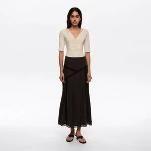 Spódnica midi koronki czarna efekt sprania BIMBA Y LOLA