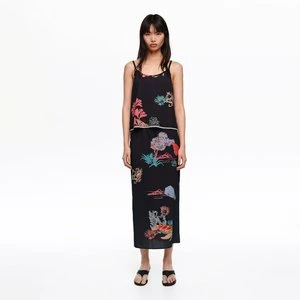 Spódnica midi marszczona żółw czarna BIMBA Y LOLA