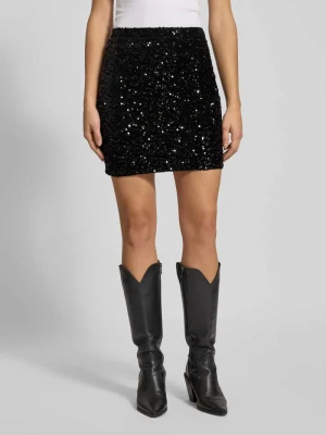 Spódnica midi o kroju podkreślającym sylwetkę z cekinowym obszyciem model ‘KAM’ Pieces