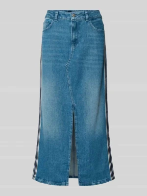 Spódnica midi o kroju regular fit w tkaninie stylizowanej na denim z rozporkiem Marc Cain