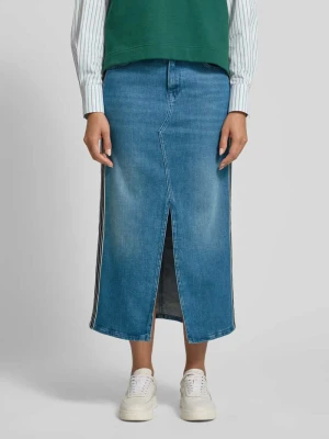 Spódnica midi o kroju regular fit w tkaninie stylizowanej na denim z rozporkiem Marc Cain