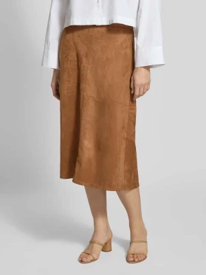 Spódnica midi o kroju regular fit z imitacji zamszu model ‘Duva’ FREE/QUENT