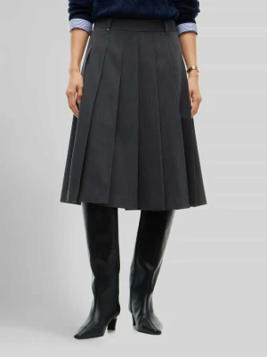 Spódnica midi o kroju regular fit z mieszanki bawełny Tommy Hilfiger Ciemnoszary