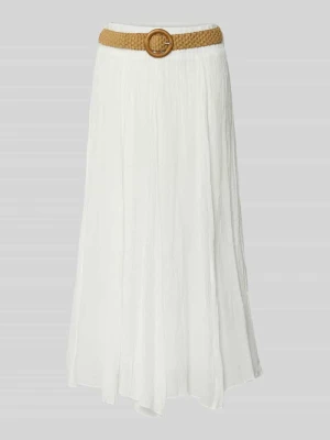 spódnica midi o kroju regular fit z mieszanki wiskozy z paskiem Apricot