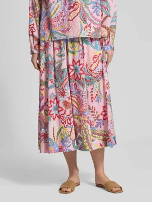 Spódnica midi o kroju regular fit z nadrukiem paisley na całej powierzchni milano italy