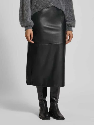 Spódnica midi o kroju slim fit z imitacji skóry model ‘Zoma’ Ichi