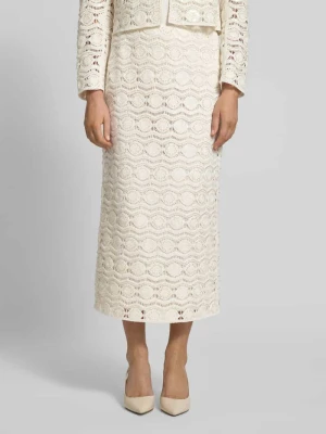 Spódnica midi o kroju straight fit w całości w szydełkowym wyglądzie Marc Cain