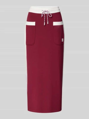 Spódnica midi o kroju straight fit z nadrukiem z logo Marc Cain