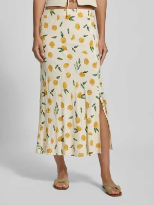 Spódnica midi o rozkloszowanym kroju ze wzorem na całej powierzchni model ‘NYA’ Pieces