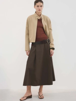 Spódnica midi o rozszerzanym kroju czekoladowy - Kobieta - - MANGO