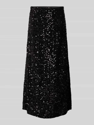 Spódnica midi rozkloszowana z cekinowym obszyciem model ‘SILVER SEQ’ Pieces