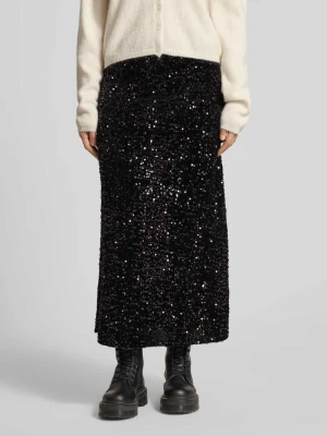 Spódnica midi rozkloszowana z cekinowym obszyciem model ‘SILVER SEQ’ Pieces