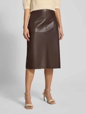 Spódnica midi rozkloszowana z imitacji gładkiej skóry s.Oliver RED LABEL