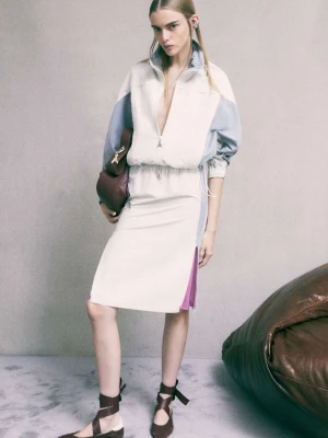 Spódnica midi utility z kontrastowymi detalami Patrizia Pepe szary