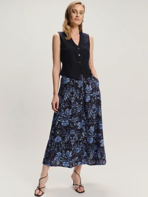 Spódnica midi w błękitne kwiaty Greenpoint