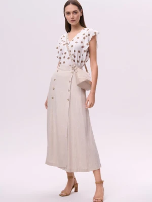 Spódnica midi w jasnobeżowym kolorze Greenpoint