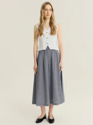 Spódnica midi w kratę vichy Greenpoint